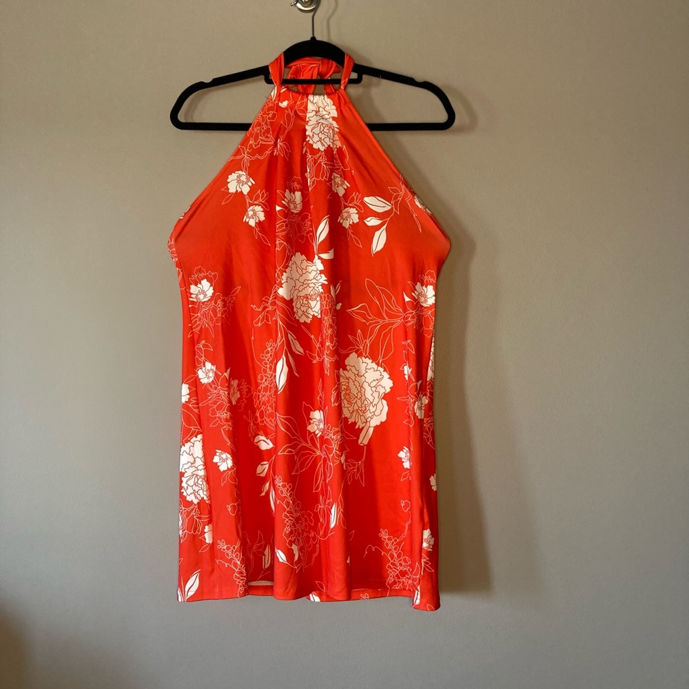 Halter Dress Swim Suit Cover Up Orange Floral S/M.
Very good condition - Picture 1 of 2